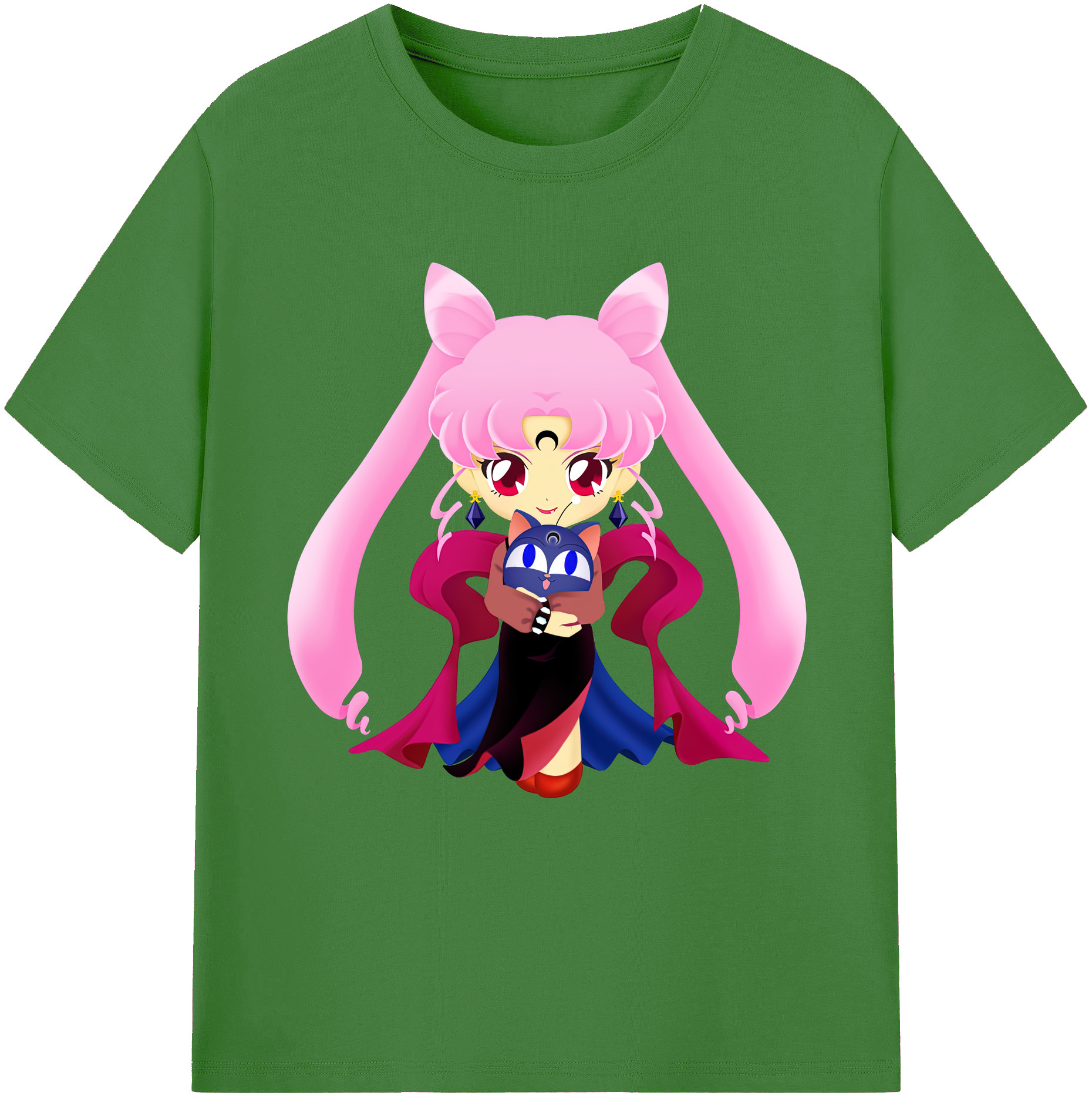 （画像用） 美少女戦士セーラームーン ちびうさ Sailor Moon Chibiusa Tsukino Usagi Small Lady Serenity レディースカジュアルプリントTシャツ（綿100％）
